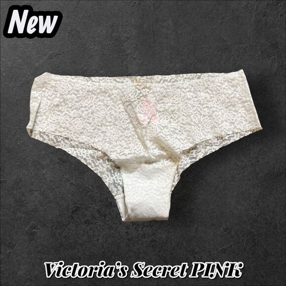 NEW Victoria’s Secret PINK Lace Cheekster Panty – XL White Floral - Picture 1 of 5
